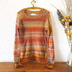 Anthropologie Charlie & Robin Sunmarled Mohair Sweater Orange Knit Pullover